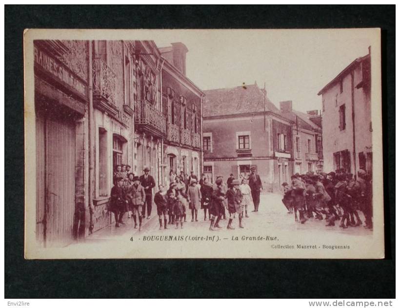 Ref1449 CPA Animée Bouguenais La Grande Rue (Tabac, Graines) - Collection Mazevet, G. Artaud éditeur, Nantes. - Bouguenais