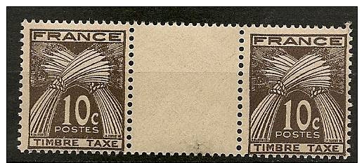 FRANCE - Timbres Taxe N°78 Neufs Sans Charnière En Paire Avec Inter Panneau - 1859-1959.. Ungebraucht