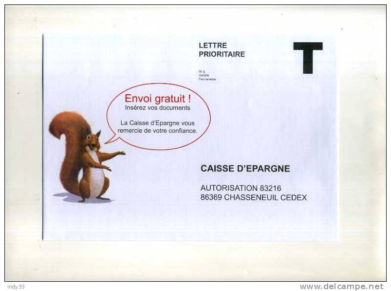 - FRANCE  . ENVELOPPE T LETTRE PRIORITAIRE . - Cards/T Return Covers