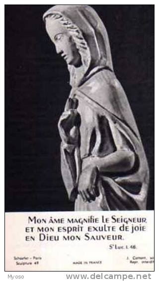 Vierge De Visitation,Schoefer Paris,sculpture 49 Cattant,texte Sur Papier Rajoute Au Dos, 1962 - Andachtsbilder