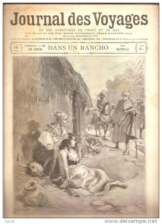 JOURNAL DES VOYAGES N° 145  10 Septembre 1899  DANS UN RANCHO - Magazines - Before 1900