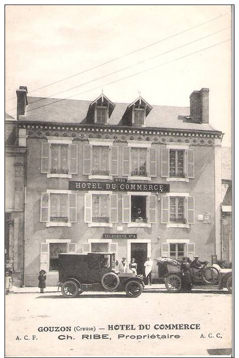 CP516 - Creuse - GOUZON - Hôtel Du Commerce - CH. RIBE , Propriétaire - Other & Unclassified