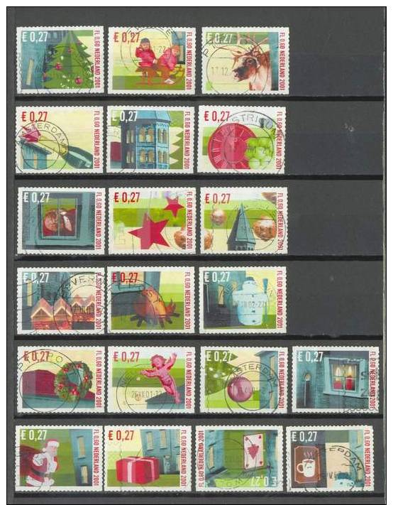 Nederland - Kerstzegels 2001 - Reeks Van 20 Zegels. - Used Stamps