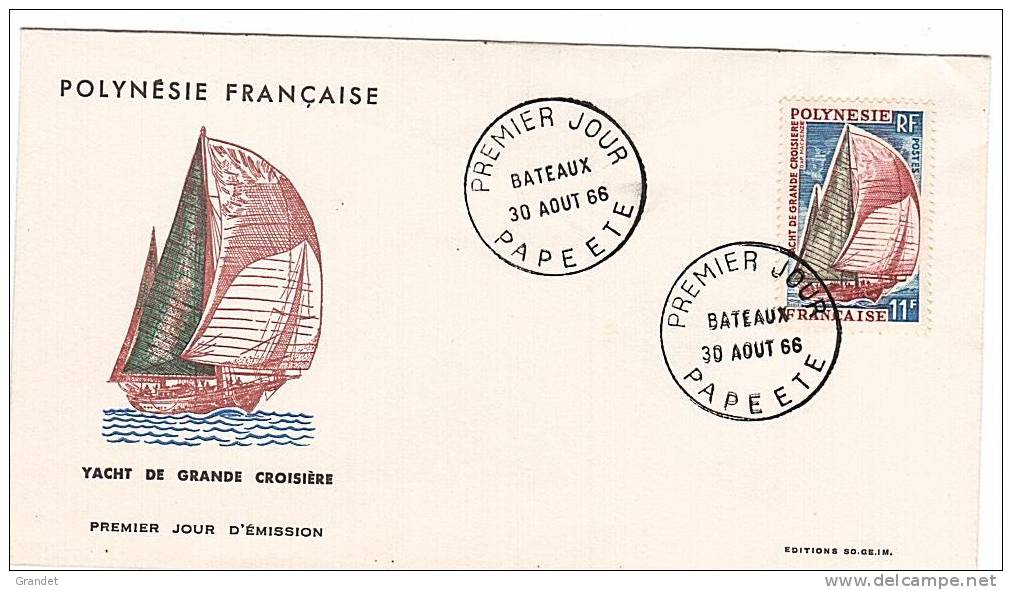 ENVELOPPE 1er JOUR- PAPEETE -30 AOUT 1966- POLYNESIE FRANCAISE - Non Classés
