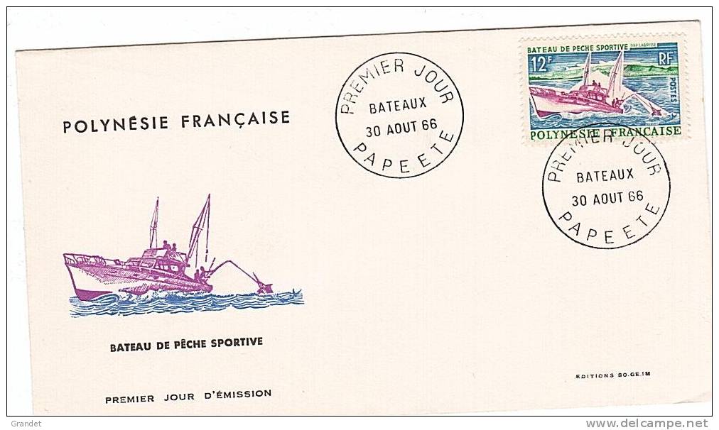 ENVELOPPE 1er JOUR- PAPEETE -30 AOUT 1966- POLYNESIE FRANCAISE - Unclassified