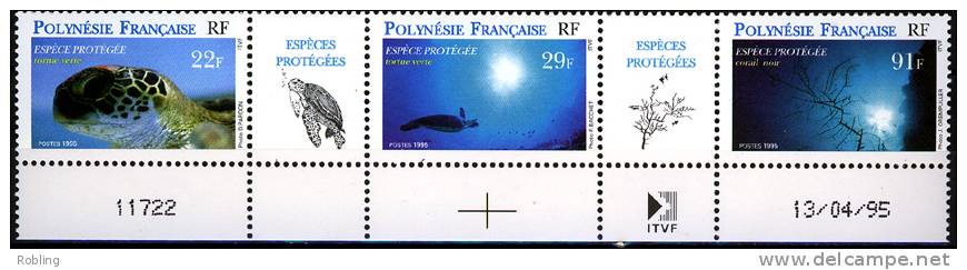 Polynesia 1995, Turtle, Michel 676-78, MNH 16920 - Schildpadden