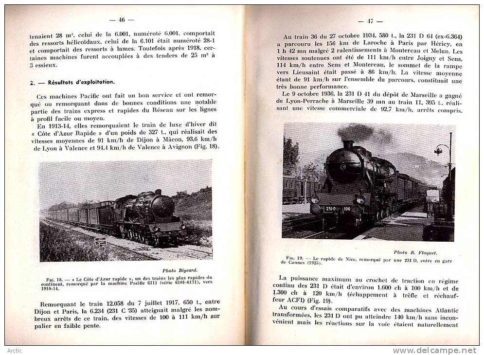 Les Locomotives à Vapeur à Grande Vitesse Et à Grande Puissance Type "Pacific" Lucien M VILAIN  Ref E - Railway & Tramway