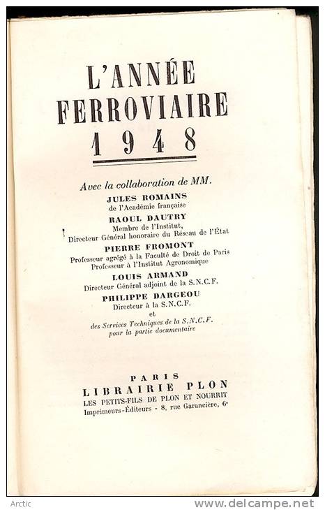 L´Année Ferroviaire 1948 Ref E - Railway & Tramway