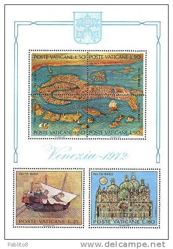 CITTÀ DEL VATICANO VATIKAN VATICAN 1972 SALVIAMO VENEZIA SAVE VENICE BLOCCO FOGLIETTO BLOCK SOUVENIR SHEET BLOC MNH - Blocs & Feuillets