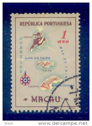 ! ! Macau - 1956 Maps 1 A - Af. 386 - Used - Gebruikt