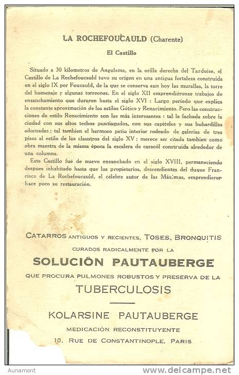 ESPAÑA--2 TARJETAS--SOLUCION PAUTAUBERGE-- MEDICACION TUBERCULOSIS--PARIS - Storia