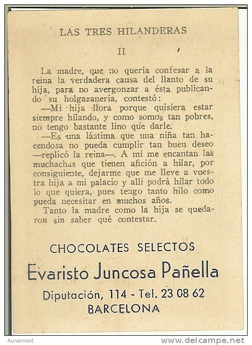 España--Chocolates-- Evaristo Juncosa Pañella- Nº II, Coleccion Las Hilanderas - Otros & Sin Clasificación