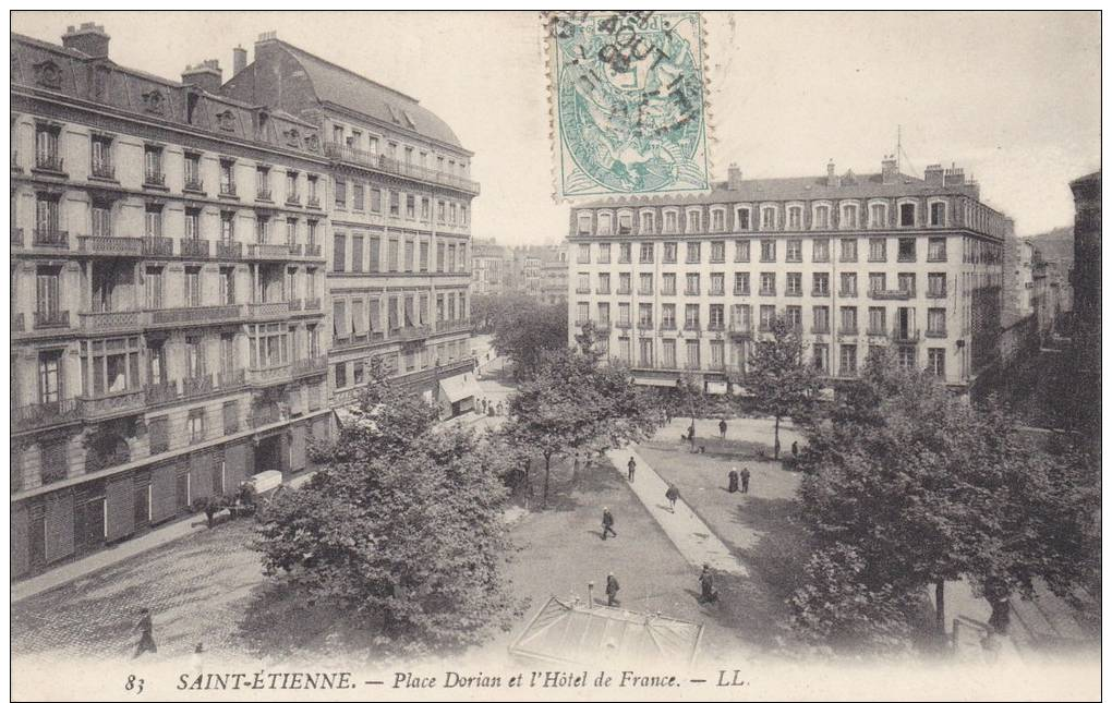 22e - 42 - Saint-Etienne - Loire - Place Dorian Et L'Hotel De France - Saint Etienne