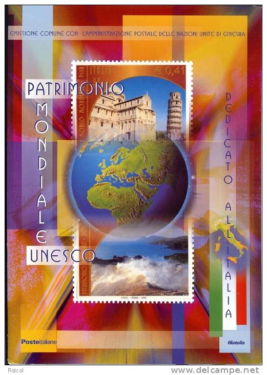 ITALIA 2002 - FOLDER  PATRIMONIO MONDIALE UNESCO - META´ PREZZO - Presentation Packs