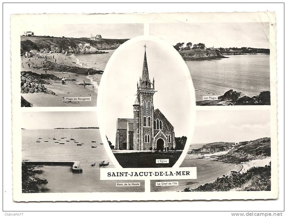 Saint-Jacut-de-la-Mer (22) : 5 Vues Des Bordss De Mer En 1955 (animée) PHOTO VERITABLE. - Saint-Jacut-de-la-Mer