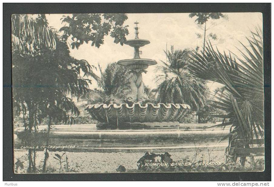 BARBADOS  FOUNTAIN GARDEN  ,  OLD POSTCARD - Barbades