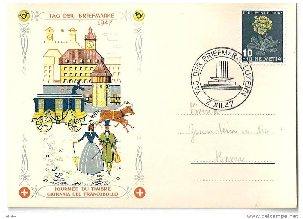 Sonderkarte  "Tag Der Briefmarke, Luzern"         1947 - Lettres & Documents