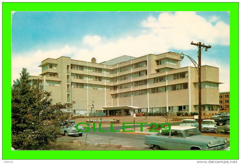 MACON, GA - MACON HOSPITAL - ANIMATED WITH OLD CARS - PUB BY SERVICE NEWS CO - - Other & Unclassified