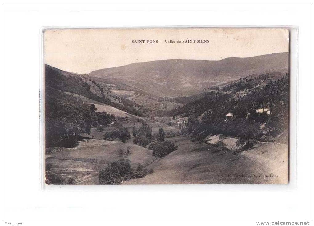 34 ST PONS (environs) Vallée De St Mens, Vue Générale, Ed Létuvé, 1913 - Saint-Pons-de-Thomières