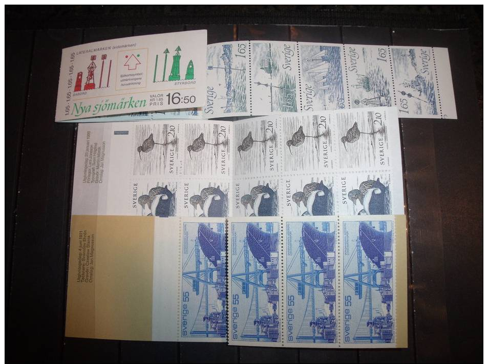 Lot 3 Sweden Stamp Booklets Mint - 1981-..