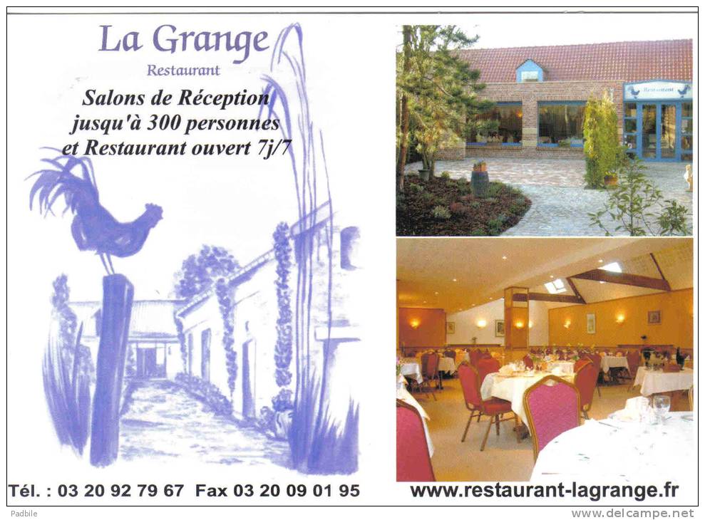Carte Postale 59. Lomme  Restaurant La GRANGE  Dufour Claude  Prop.  Coq Trés Beau Plan - Lomme