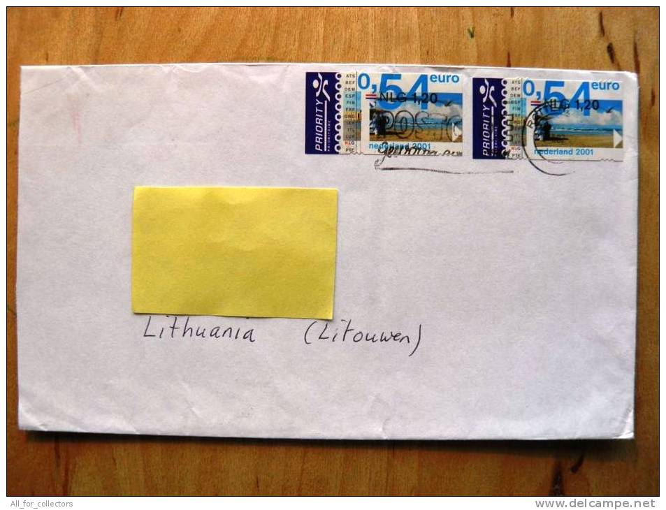 Cover Sent From Netherlands To Lithuania, - Brieven En Documenten
