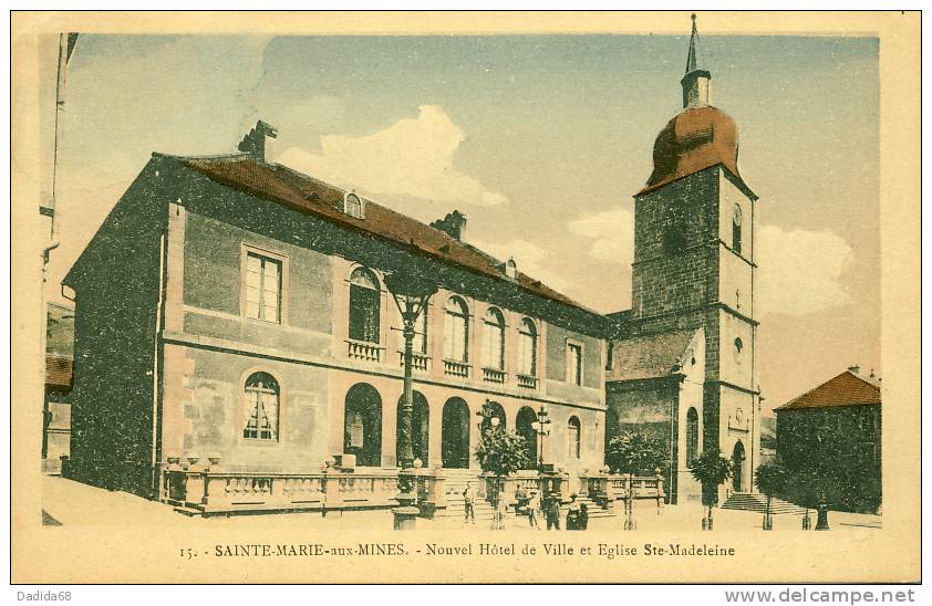 SAINTE MARIE AUX MINES (68) - HÔTEL DE VILLE & ÉGLISE STE. MADELEINE - Sainte-Marie-aux-Mines