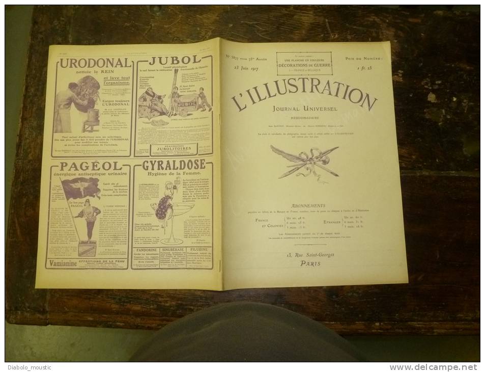 1917 Pétain Et Poilus ;Médailles ; Cardinal Luçon ;La Fayette ;USA ;BOIS Des BUTTES Et VILLE Aux BOIS;Cuisine De Demain - L'Illustration