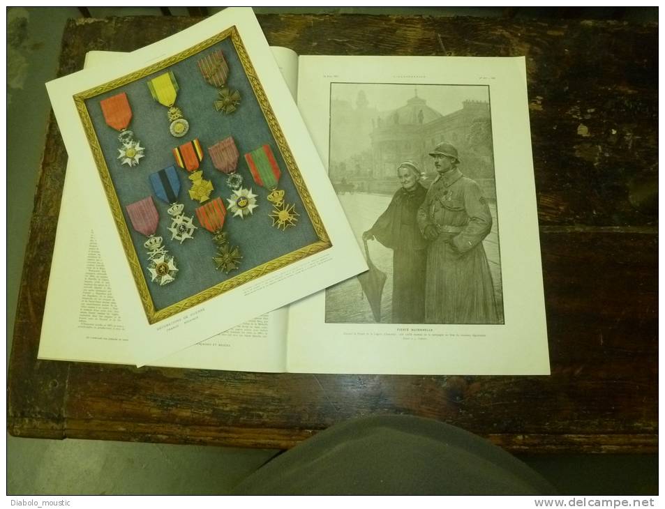 1917 Pétain Et Poilus ;Médailles ; Cardinal Luçon ;La Fayette ;USA ;BOIS Des BUTTES Et VILLE Aux BOIS;Cuisine De Demain - L'Illustration