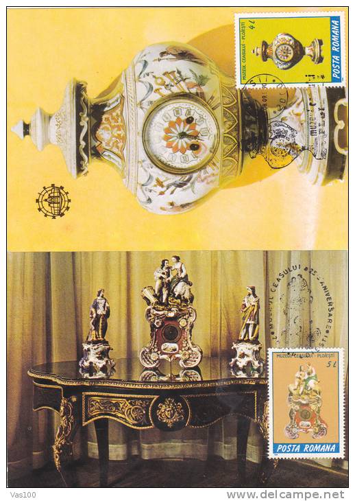 HOROLOGERY, 6X, 2000, CM. MAXI CARD, CARTES MAXIMUM, ROMANIA - Horlogerie