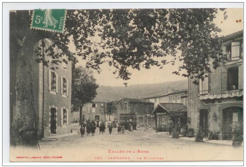 11 - CAMPAGNE - Le Boulevard - Vue Du Café - Autres & Non Classés