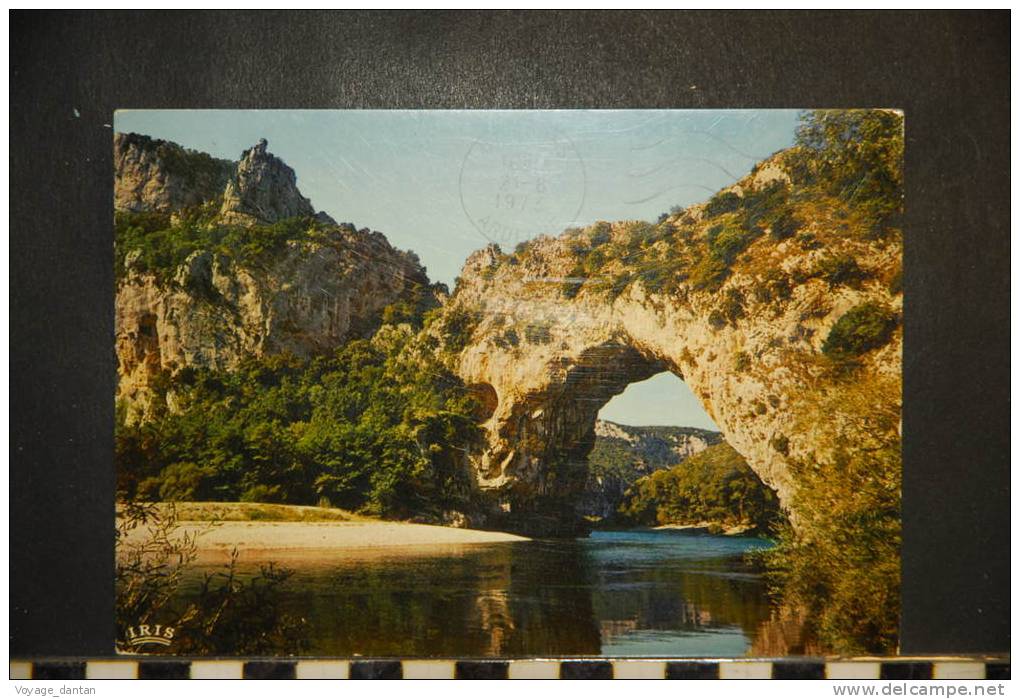 CP, 07, Le Pont D'Arc, Arche 60m De Haut, 54m D'ouverture,1973, Voyagée - Vallon Pont D'Arc