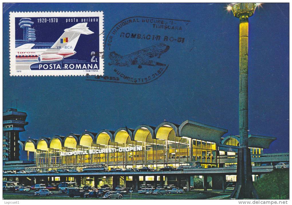 "BUKHAREST-OTOPENI  HENRI COANDA AIRPOR, L'AEROPORT,FLUGHAFEN. POSTCARD COLLECTION,CARTE POSTALE,PERFECT SHAPE-ROMANIA - Aerodrome