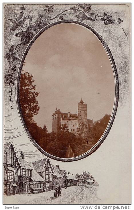 TRANSYLVANIE : CASTELUL BRAN Aka CASTLE Of DRACULA / CHÂTEAU De DRACULA - CARTE ´VRAIE PHOTO´ - ANNÉE ~ 1905 (k-643) - Roumanie