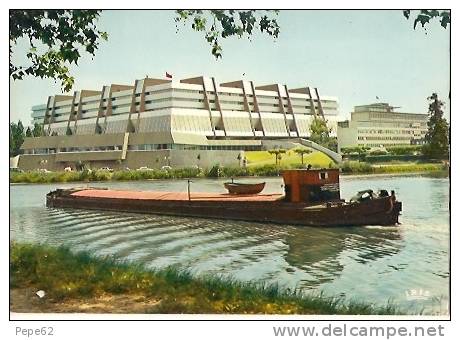 Strasbourg-palais De L'europe-péniche-cpm - Hausboote