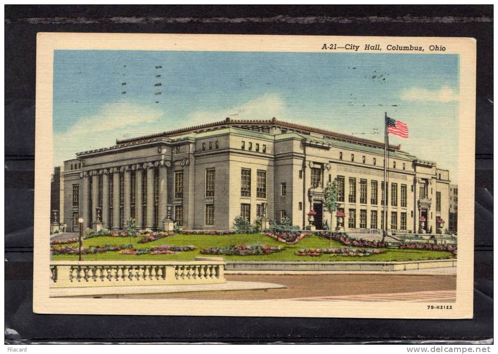 27306   Stati  Uniti,   Ohio,    Columbus,    City  Hall,  VG  1957 - Columbus