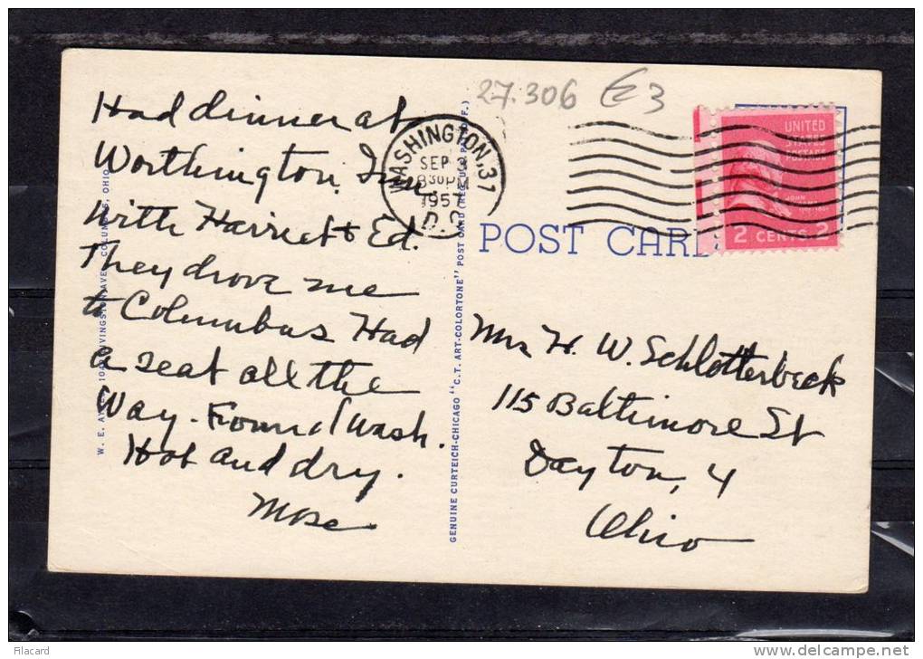 27306   Stati  Uniti,   Ohio,    Columbus,    City  Hall,  VG  1957 - Columbus