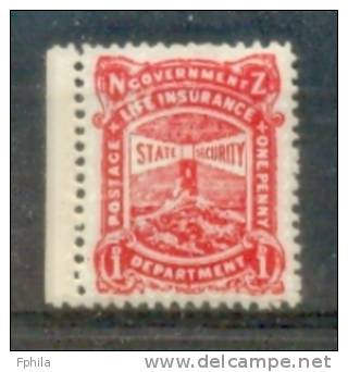 1931 NEW ZEALAND GOVERNMENT LIFE INSURANCE MICHEL: 13C MLH * - Unused Stamps