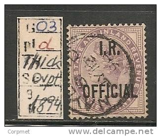 UK - OFFICIAL STAMPS - VICTORIA  1894- SG # O3d THICK OVPT - Specialised Cat - Pag. 327 - USED - - Service
