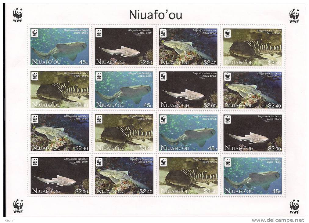 NIUAFO'OU // 2012 - Faune En Danger, Requins Wwf - Feuillet Neufs // Mnh Sheetlet - Tonga (1970-...)