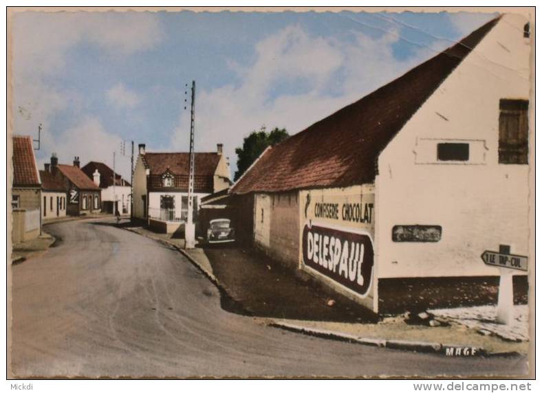 OYE PLAGE- PAS DE CALAIS - CARREFOUR VERS LA PLAGE - SIGNALISATION PANNEAU LE TAP-CUL - CONFISERIE CHOCOLAT DELESPAUL - Oye Plage