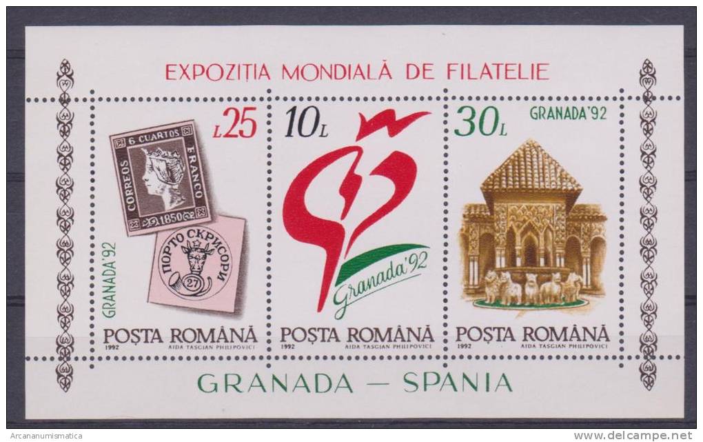 RUMANIA  1993    Block Nuevo  "GRANADA ´92"     S-436 - Hojas Bloque