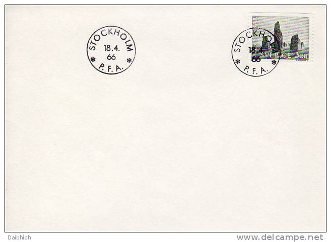 SWEDEN 1966 3.50Kr Bronze Age Ship Burial FDC. - FDC