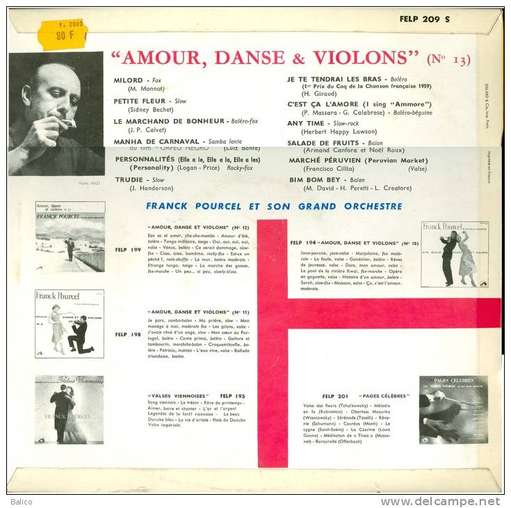 Peynet -  DISQUE 33 TOURS ILLUSTRATION DE PEYNET - Amour, Danse & Violons N° 13 - Peynet