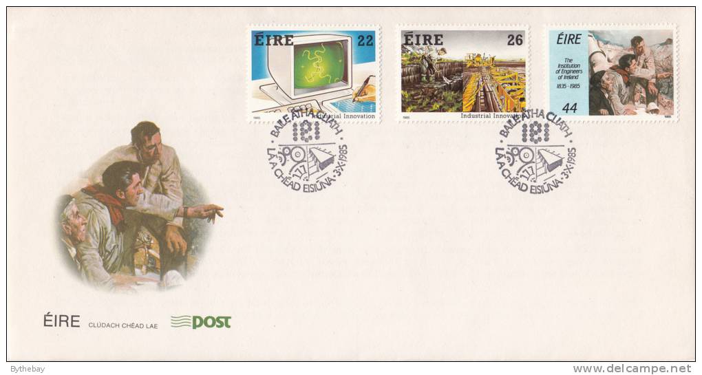 Ireland Scott #646-#648 FDC Industrial Innovation, 150th Ann Institution Of Engineers Of Ireland - FDC