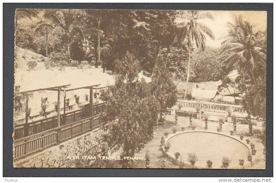 MALAYSIA  PENANG ,  AYER ITAM TEMPLE ,  OLD POSTCARD - Malasia