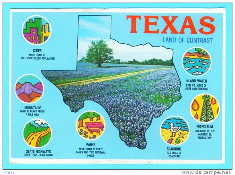 Postcard - Texas, Maps    (V 10694) - Other & Unclassified