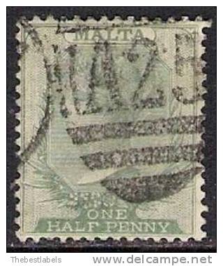 MALTA 1885 1/2d GREEN Nº 5 - Malta (...-1964)