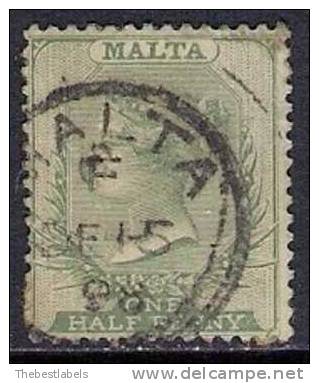 MALTA 1885 1/2d GREEN Nº 5 - Malta (...-1964)