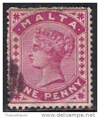 MALTA 1885 1d ROSE Nº 6 - Malta (...-1964)